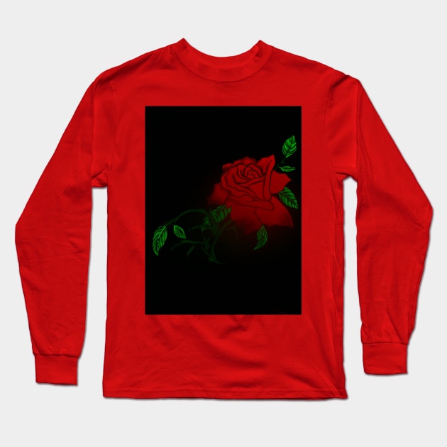 Rose Design Long Sleeve T-Shirt by Ivy Designs